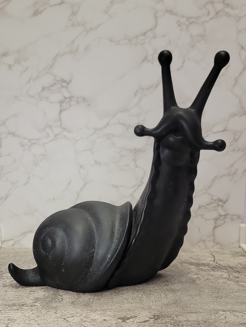 Giant Black Ceramic Snail sculpture